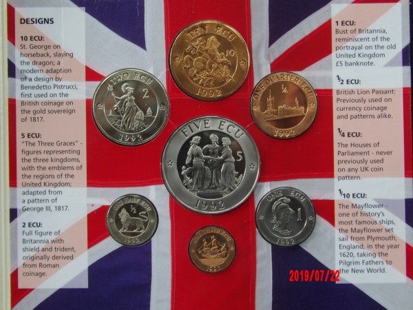 Gr. Britain, 1992, ECU Pattern Set