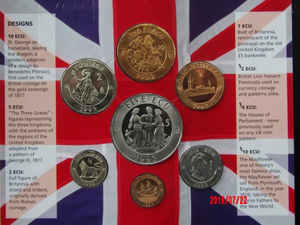 Gr. Britain, 1992, ECU Pattern Set
