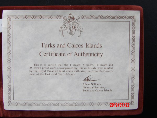 Turks and Caicos, 1976, Proof Set