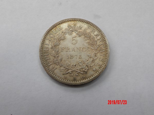 FRANCE, 5 FRANCS, 1873A *