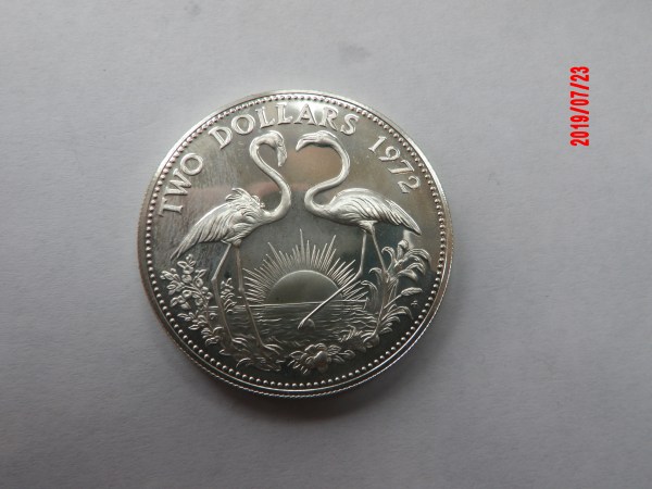 BAHAMAS, $2, 1972, SILVER PROOF *