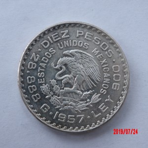 MEXICO, 1957, 10 PESOS - Image 4