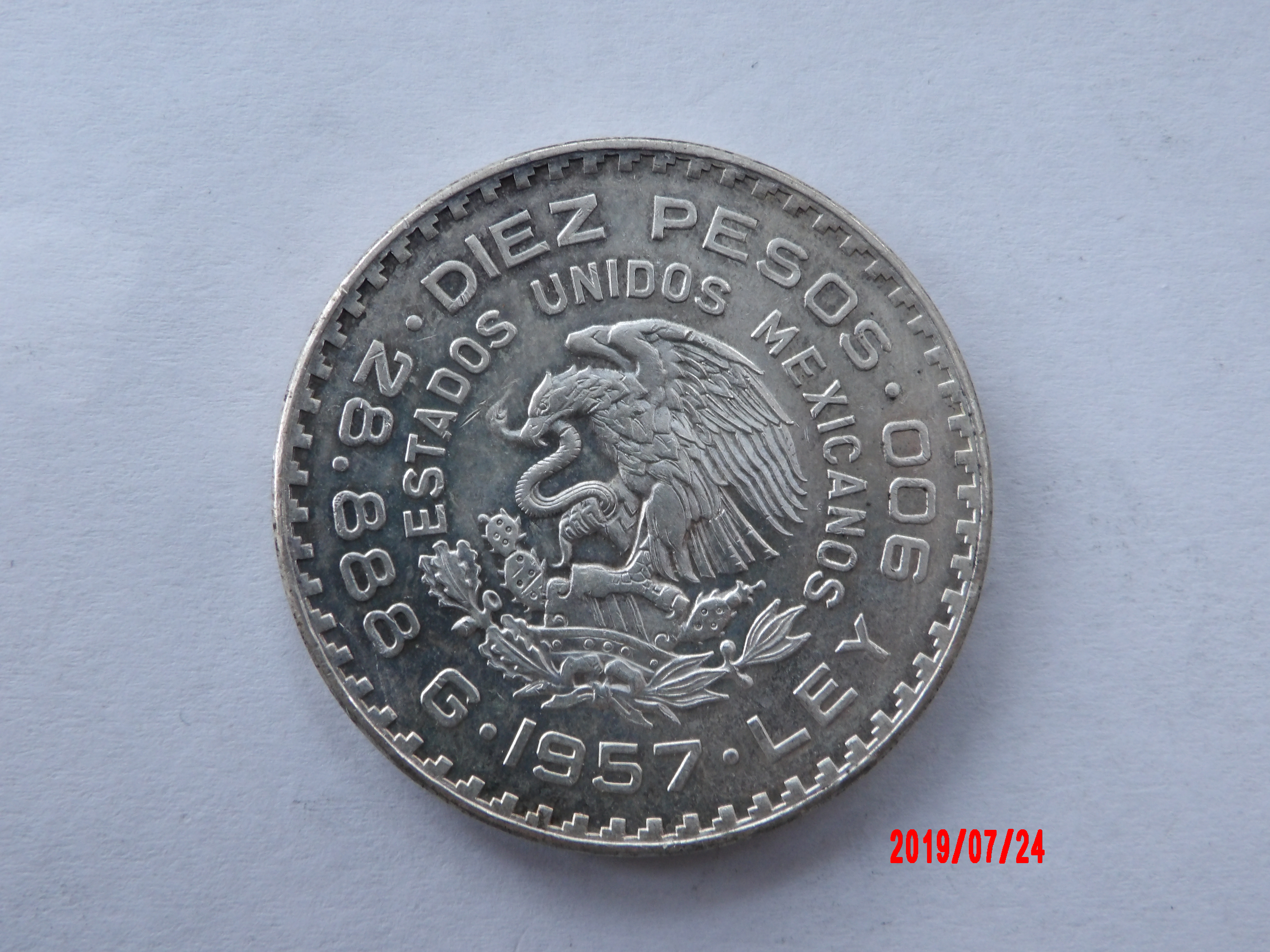 MEXICO, 1957, 10 PESOS - Image 4