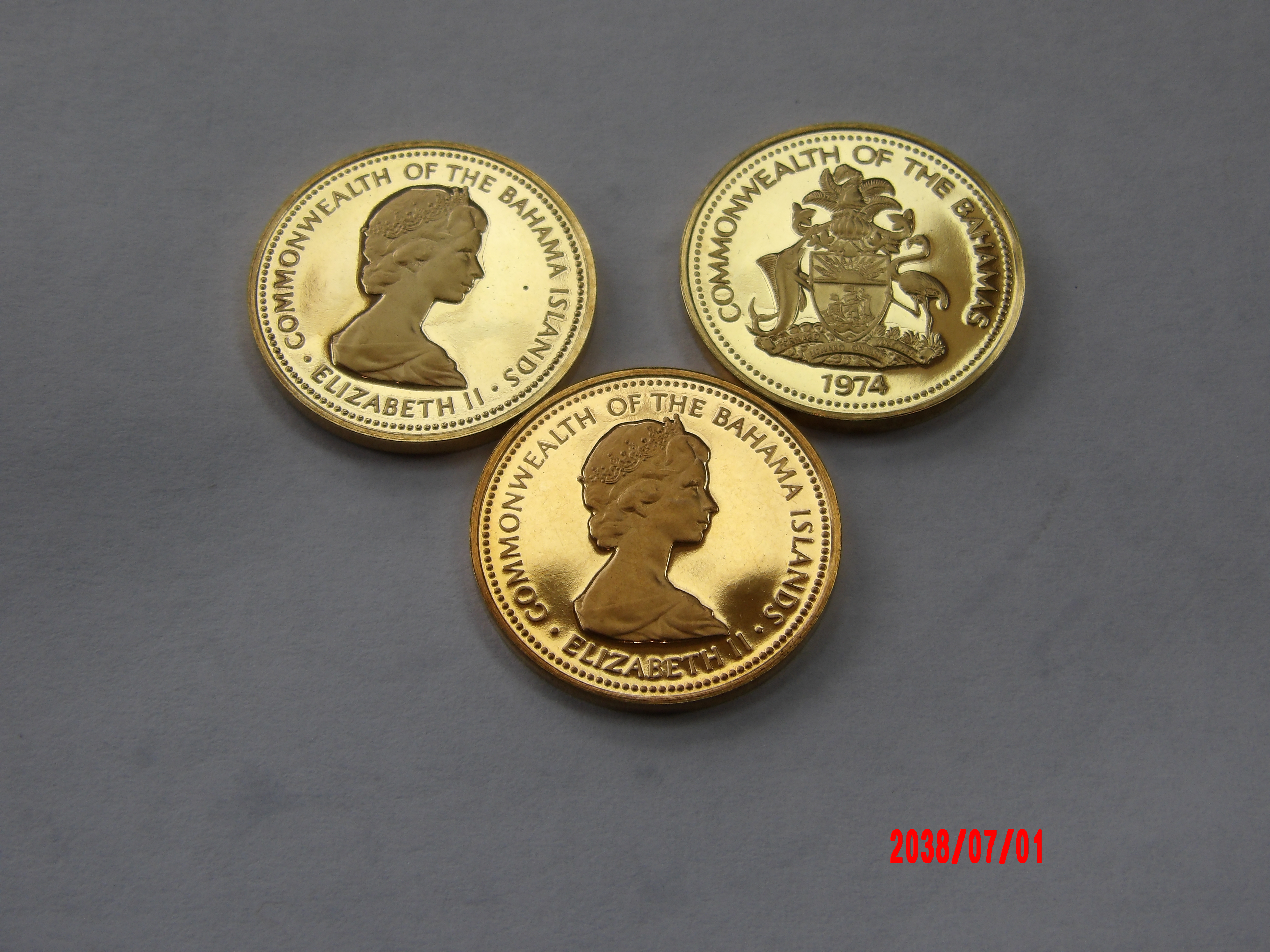 BAHAMAS, 1C, 1971,72,74 Trio of Gem Proofs - Image 1