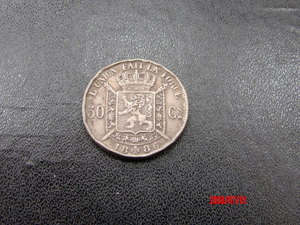 BELGIUM, 1886, 50C