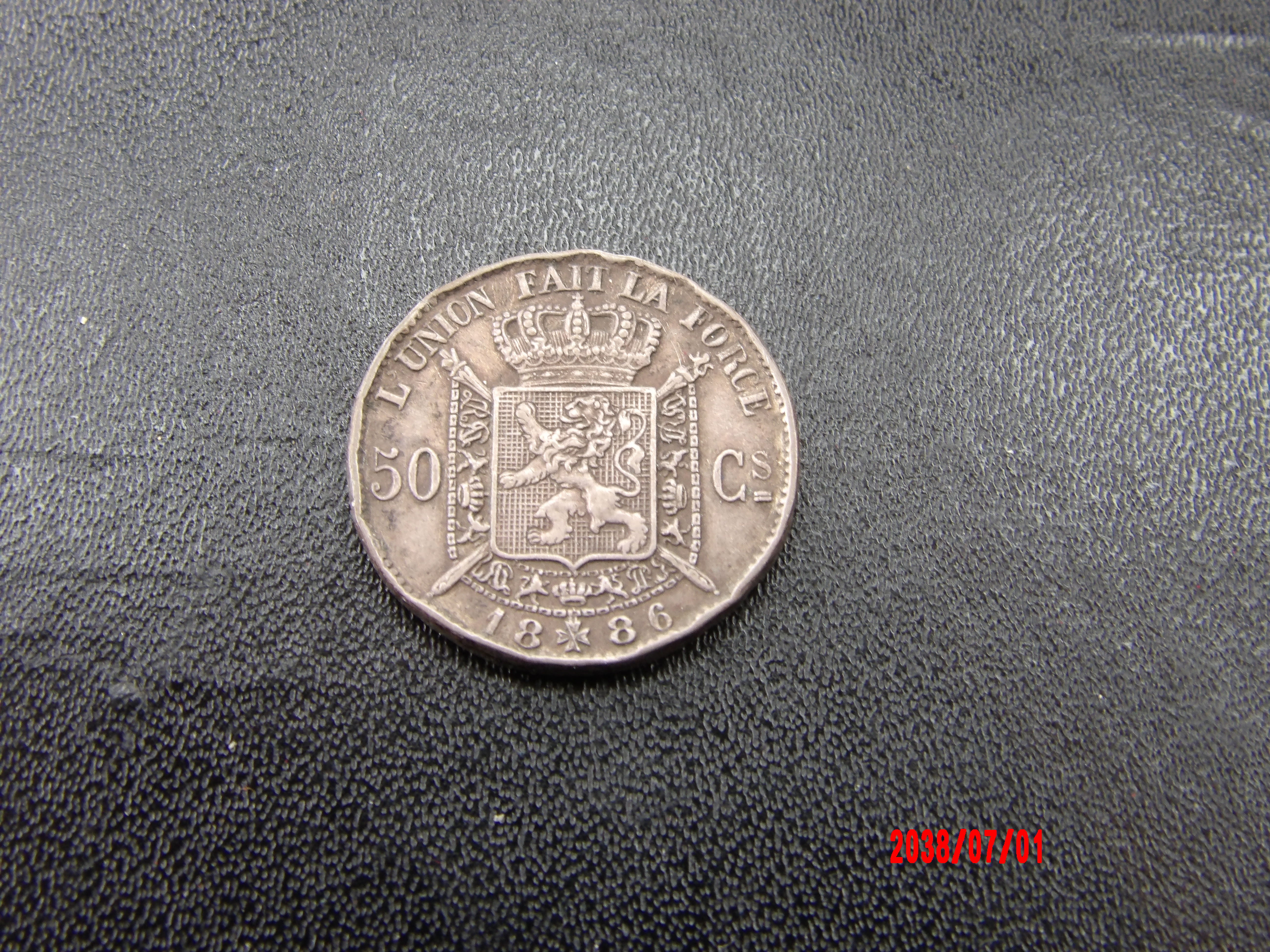 BELGIUM, 1886, 50C - Image 2