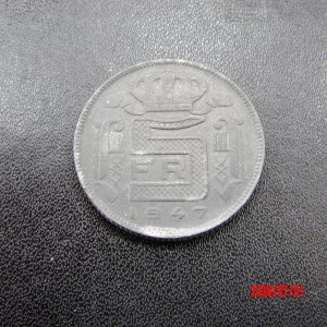 BELGIUM, 5 FRANCS, 1947 - Image 1