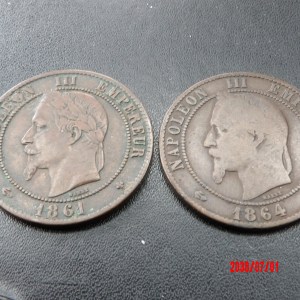 FRANCE, 10C, 1861BB,64BB - Image 1
