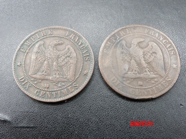 FRANCE, 10C, 1861BB,64BB