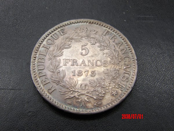 FRANCE, 5 Francs, 1873A *