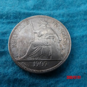 FRENCH INDOCHINA, Piastre, 1907A * - Image 1