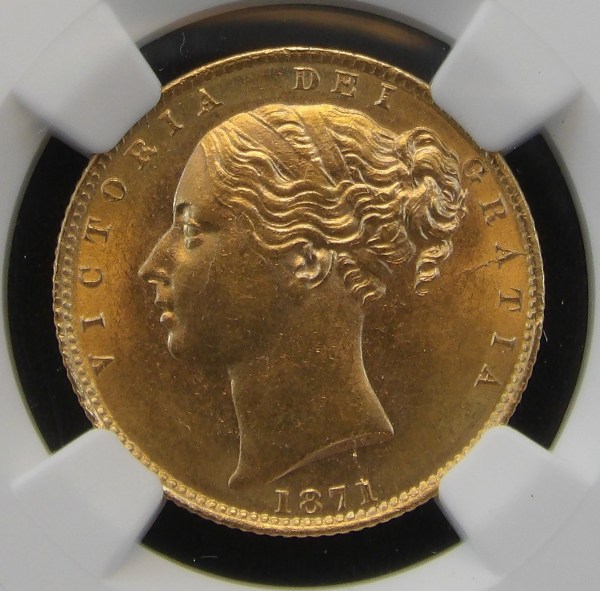 Victoria, 1871, Sovereign, GEM EXAMPLE