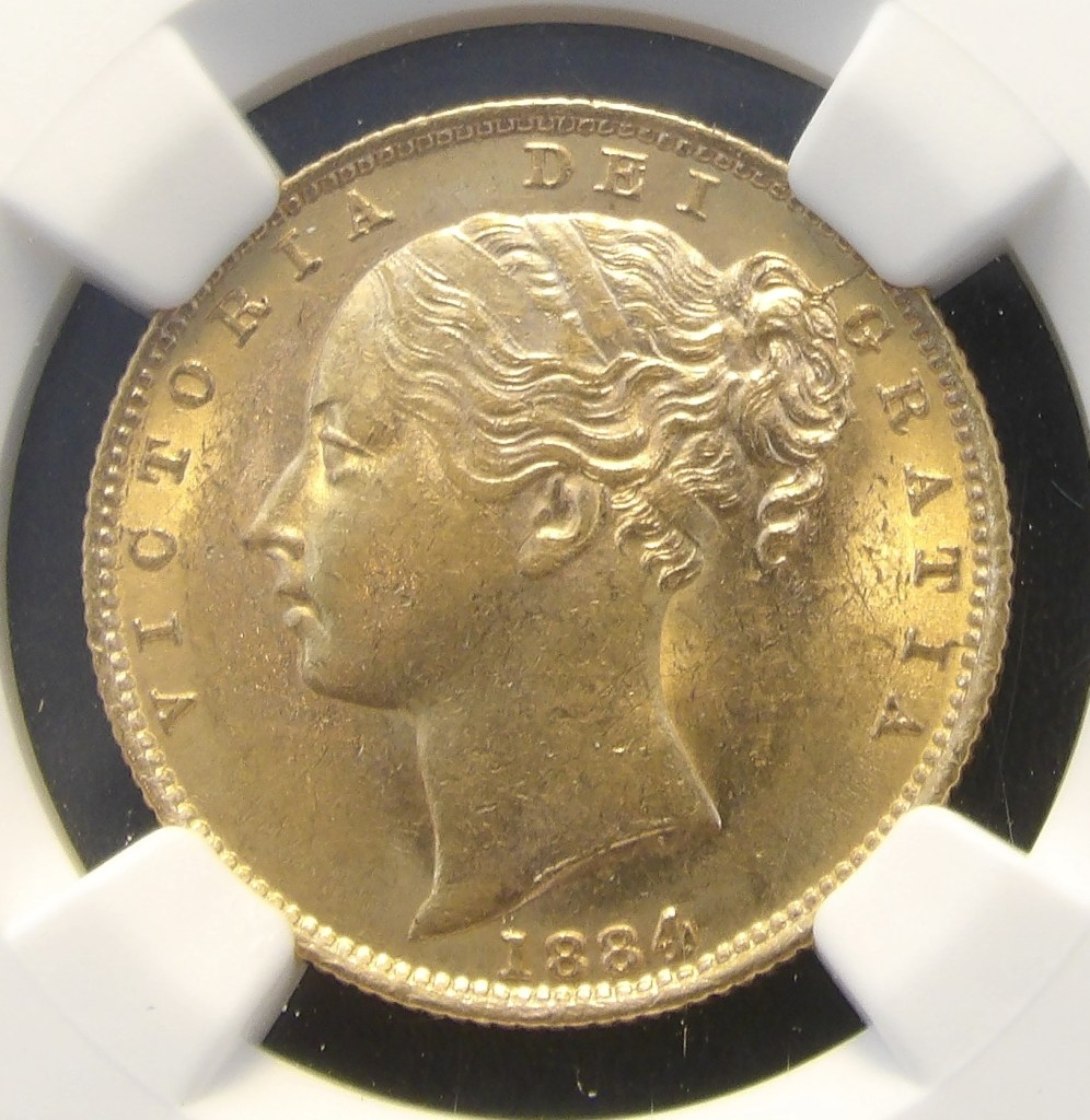 AUSTRALIA, Sovereign, 1884S Choice Mint State