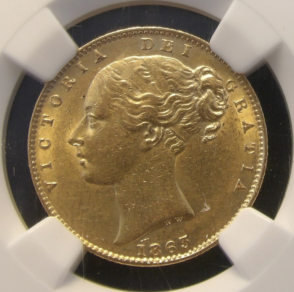 VICTORIA, Sovereign, 1863, VERY RARE ROMAN 1 IN DATE