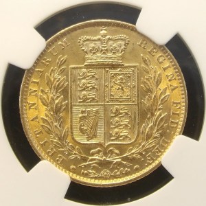 VICTORIA, Sovereign, 1863, VERY RARE ROMAN 1 IN DATE - Image 2