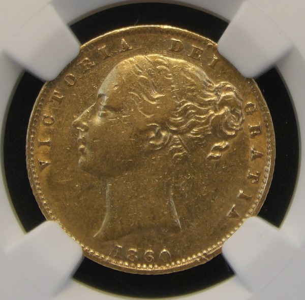 Victoria, 1860, Sovereign, Upside Down A for V in Victoria, Ex Bentley Collection