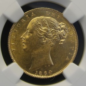 Victoria, 1864, Sovereign, Ex. Bentley Collection - Image 1