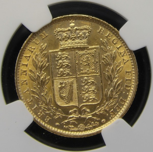 Victoria, 1854, Sovereign, Extremely Rare Rotated C Error from the Bentley Collection Highest Graded