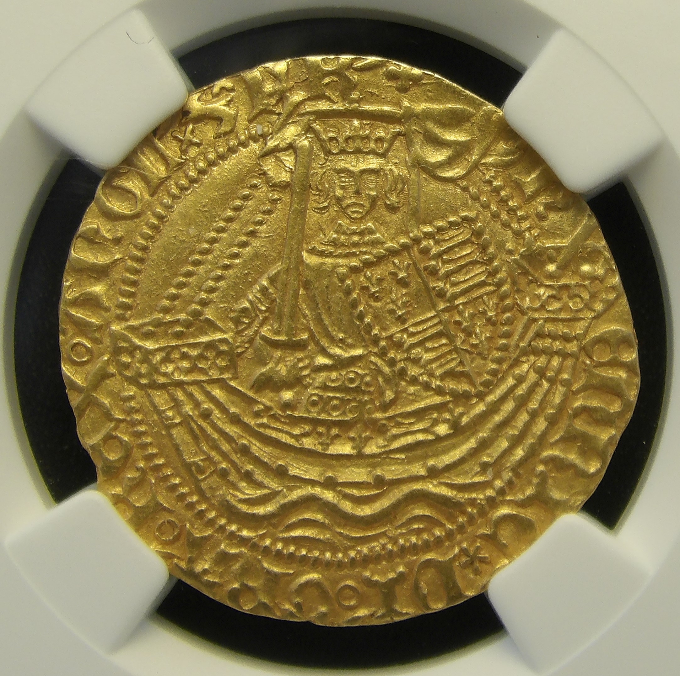 Henry V/VI, 1422, Half Noble, VERY RARE MULE, Finest Known? - Image 1