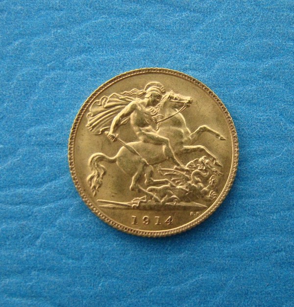 George V, 1914, 1/2 Sovereign