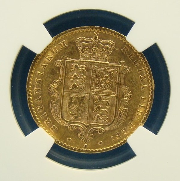 Victoria, 1870, 1/2 Sovereign, RARE (R4) COARSE BORDER TEETH