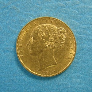 Victoria, 1860, Sovereign, EXT RARE Unbarred 1st A in GRATIA, EX BENTLEY COLLECTION - Image 1