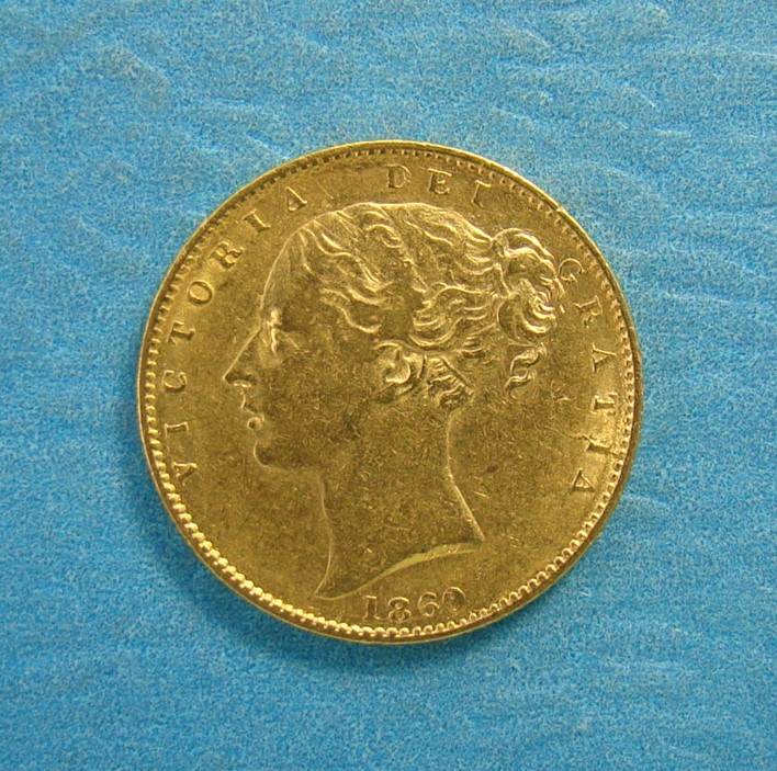 Victoria, 1860, Sovereign, EXT RARE Unbarred 1st A in GRATIA, EX BENTLEY COLLECTION - Image 1