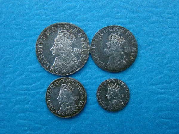Charles II, 1660-62 Maundy Set, MINT STATE