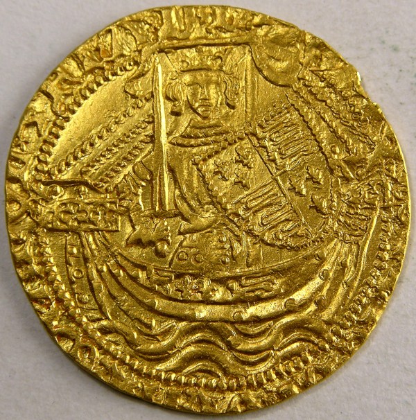 HENRY V/IV, 1/2 NOBLE, 1413. EXCESSIVELY RARE/ UNIQUE CLASS A MULE?