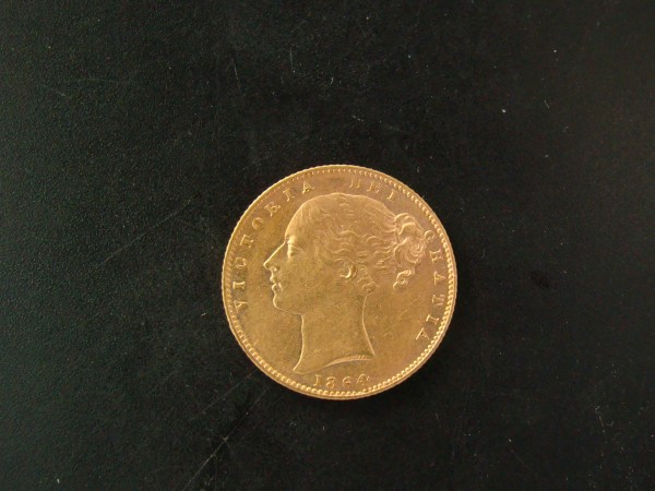 Victoria, 1864, Sovereign, Ex Bentley Collection, Ex Abbatucci Wreck