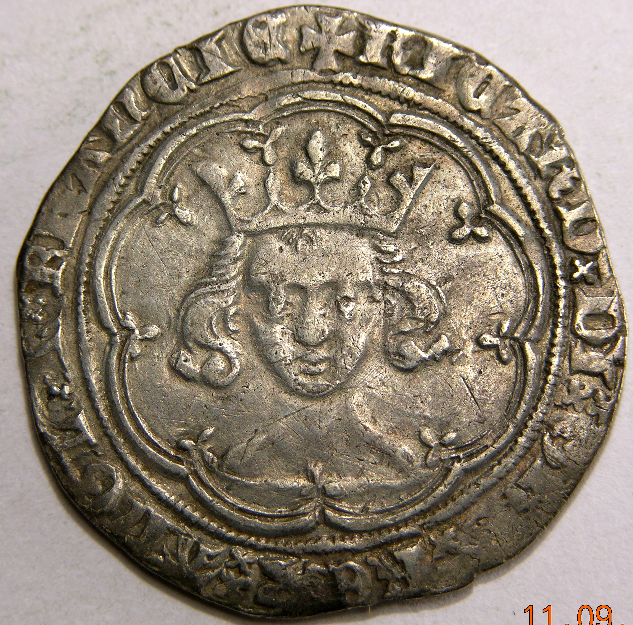 Richard II, 1377-99, 4D EXTREMELY RARE ERROR, Ex Marcus Brown Collection - Image 1