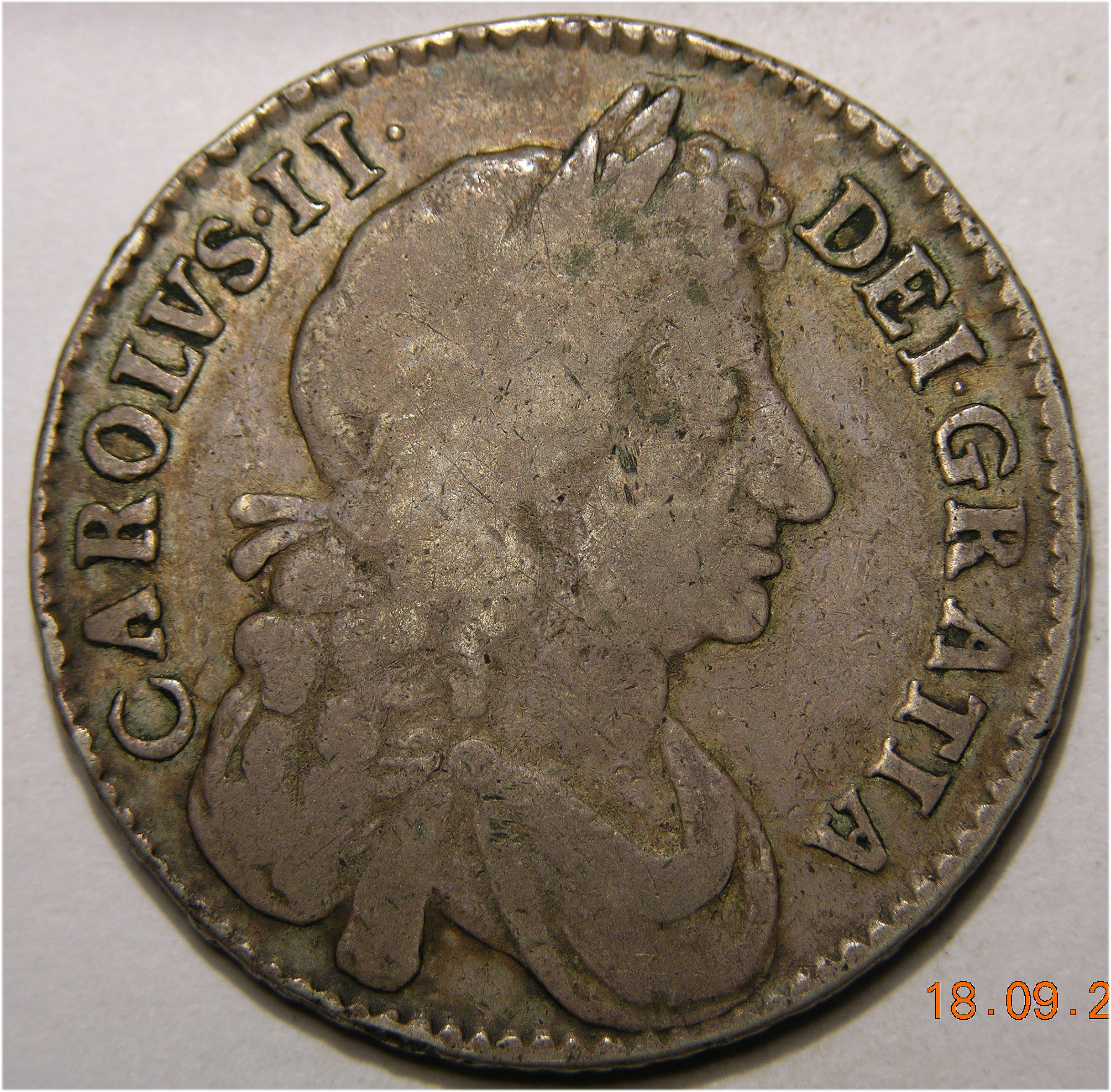 Charles II, 1676, Half Crown VERY RARE ERROR - Image 1