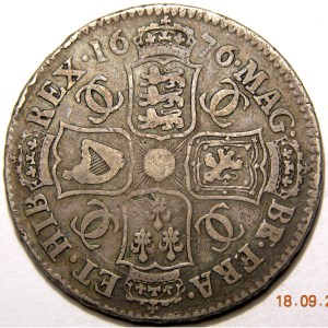 Charles II, 1676, Half Crown VERY RARE ERROR - Image 2