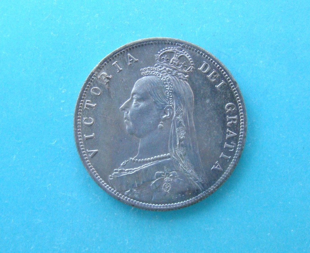 Victoria, 1887, Half Crown EXTREMELY RARE STRIKING ERROR