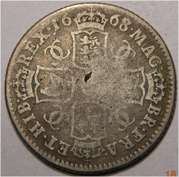 Charles II, 1668/3, Shilling