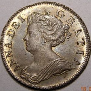 Anne, 1705PL, Shilling, HIGHEST GRADED ANNE PRE UNION SHILLING FROM AN OLD COLLECTION - Image 1