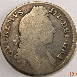 William III, 1697, Shilling, EXTREMELY RARE "GVLELMVS" ERROR - Image 1