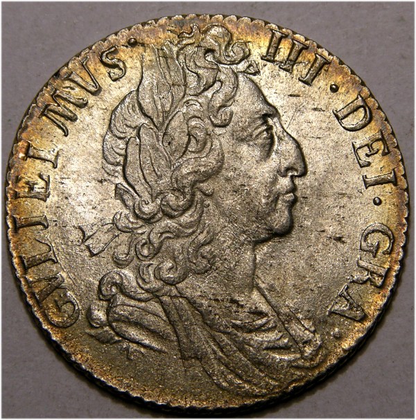 William III, 1697, Sixpence,  VERY RARE GVLIEIMVS ERROR