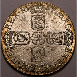 William III, 1697, Sixpence,  VERY RARE GVLIEIMVS ERROR - Image 2
