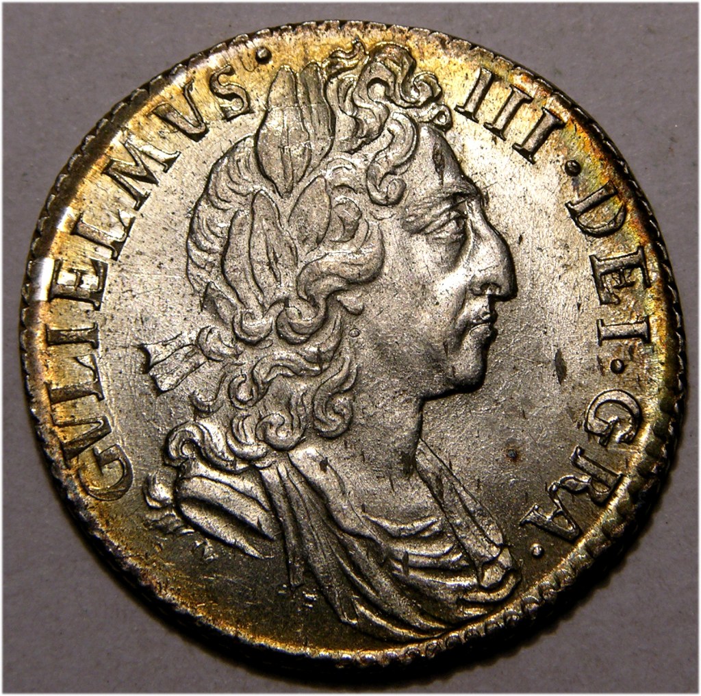 William III, 1697, Sixpence