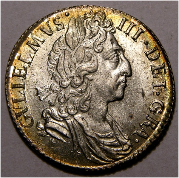 William III, 1697, Sixpence