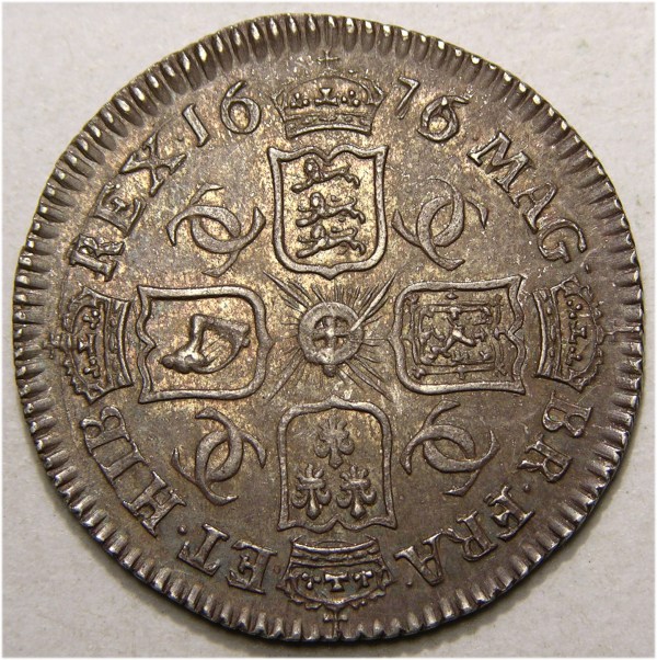Charles II, 1676/5, Sixpence MINT STATE EX EMORY COLLECTION