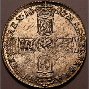 William III, 1696, Sixpence, EXTREMELY RARE (R4) SCOTTISH ARMS AT DATE, FINEST KNOWN - Image 2