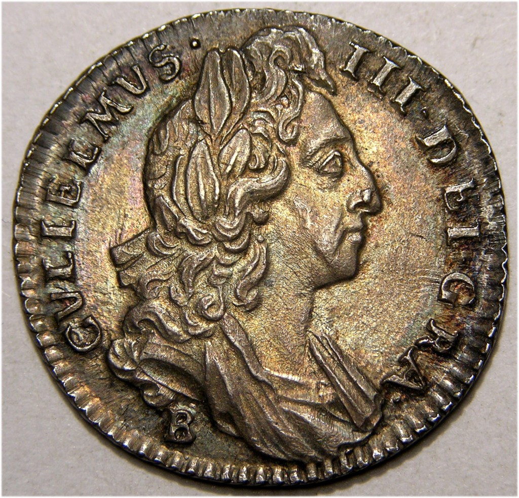 William III, 1696B/C, Sixpence