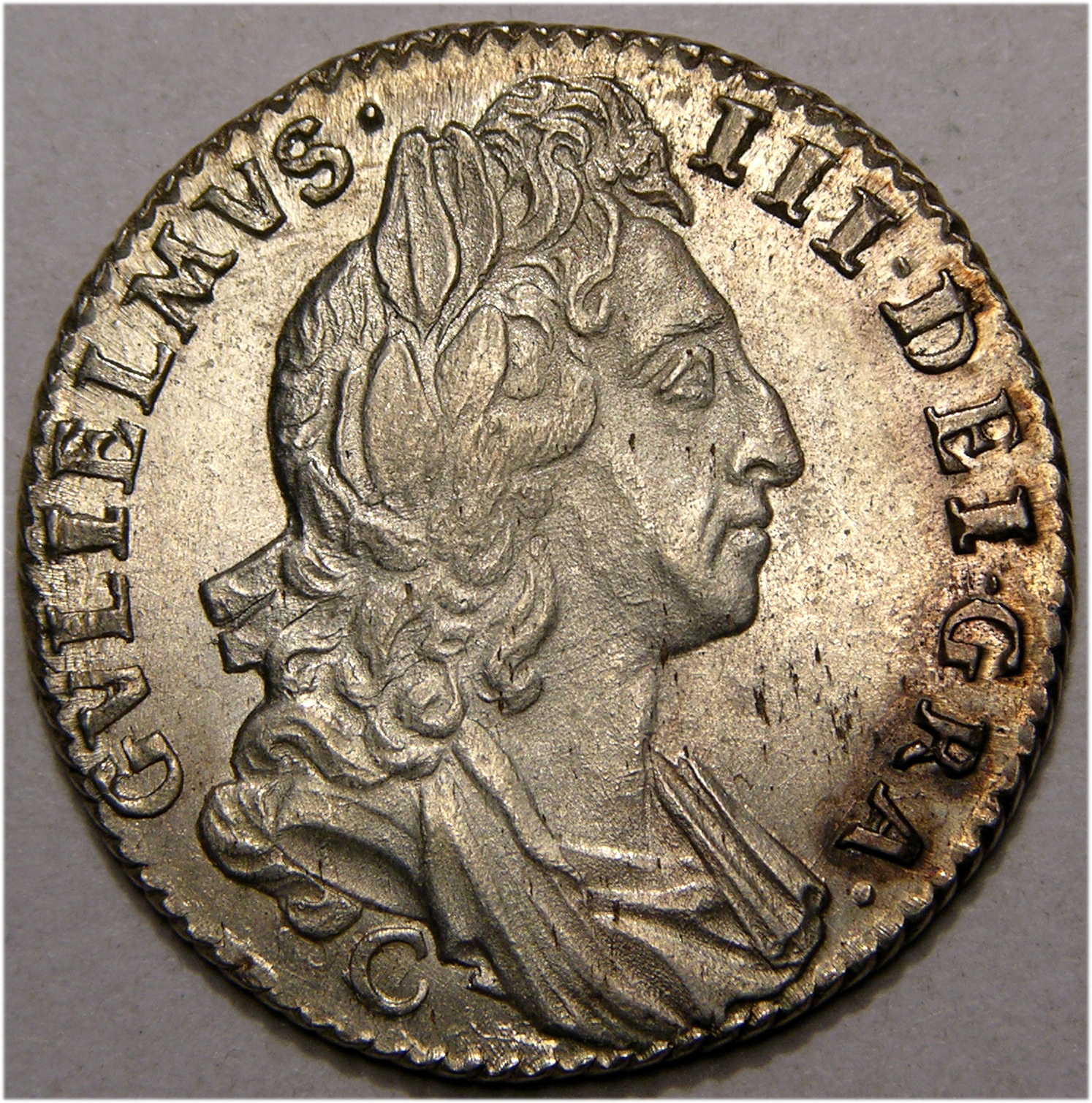 William III, 1697C, Sixpence, HIGHEST GRADED BY NGC and PCGS - Image 1