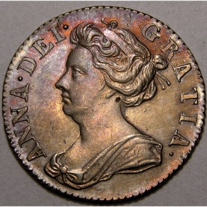 Anne, 1707 Roses and Plumes, Sixpence - Image 1