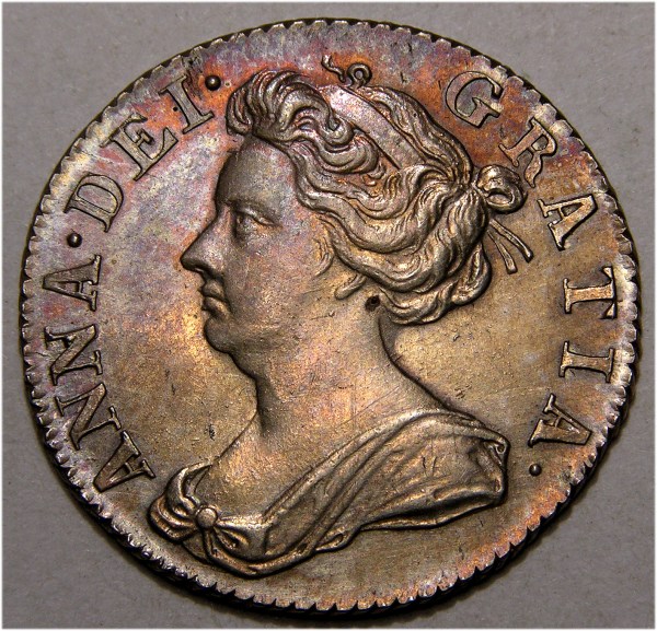 Anne, 1707 Roses and Plumes, Sixpence