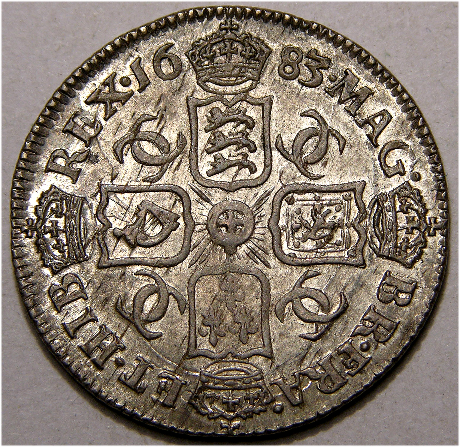 Charles II, 1683, Sixpence PEDIGREE COIN EX WILLIS COLLECTION   SOLD - Image 2