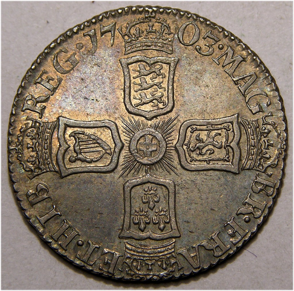 Anne, 1703 Vigo, Sixpence  SOLD