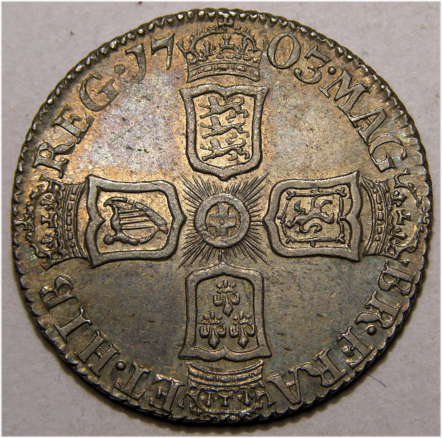 Anne, 1703 Vigo, Sixpence  SOLD - Image 2
